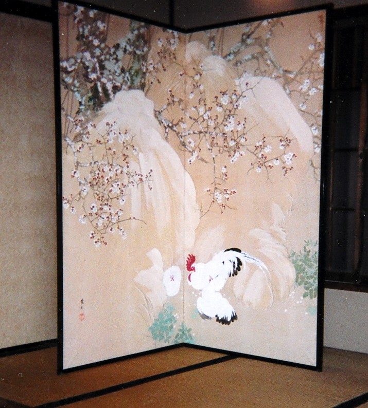 日本画家祖父・紫軒が描いた屏風絵