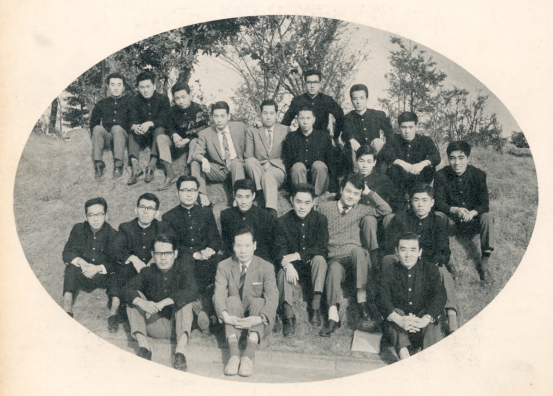 慶大経済学部飯田ゼミ同期生・最前列飯田教授の左隣　1963年１月